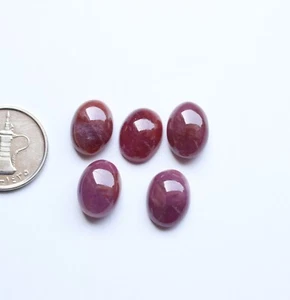 Ruby Gemstone Natural Red Ruby Smooth Oval Cabochons Lot Loose Gemstone 16X12MM - Picture 1 of 5
