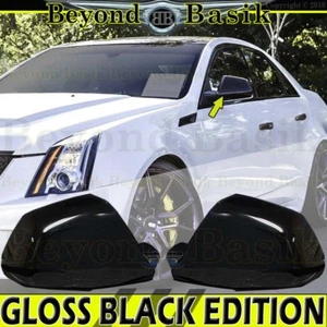 2008 2009 2010 2011 2012 2013 CADILLAC CTS GLOSS BLACK Mirror Cover Overlays - Picture 1 of 2