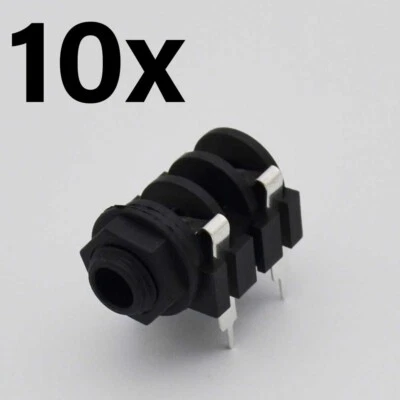 10pcs 6.35 mm Jack Female Mono Panel PCB Welding audio phone mount Socket NEW - Image 1 of 4