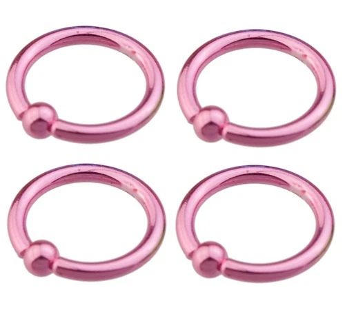 1 Par (2) Anillos Cautivos de Neón Chapados en Titanio 14g 3/8" 3mm Bolas Oreja Labio ROSA Foto 1 de 1