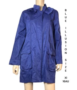 🌻BLUE ILLUSION METAL LIGHT UTILITY TRENCH COAT JACKET SIZE XL (16AU) LIKE NEW - Picture 1 of 10