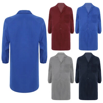 Unisex Jacket Factory Work Coat Paint Uniform V Neck Workwear Mechanical Lab - Image 1 of 4