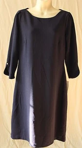 NWT Womens Charter Club Texture Sheath Dress/Boat Neckline/Deep Navy/Size M - Picture 1 of 6