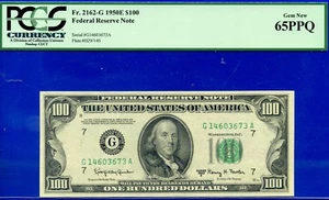 Fr 2162-G 1950E $100 Federal Reserve Note Chicago PCGS 65PPQ 3rd highest graded - Picture 1 of 3