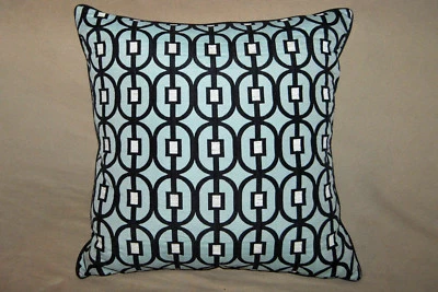  Travesseiro Ryan Studio seda algodão preto cinza branco 21 x 21 fabricado nos EUA - Imagem 1 de 4