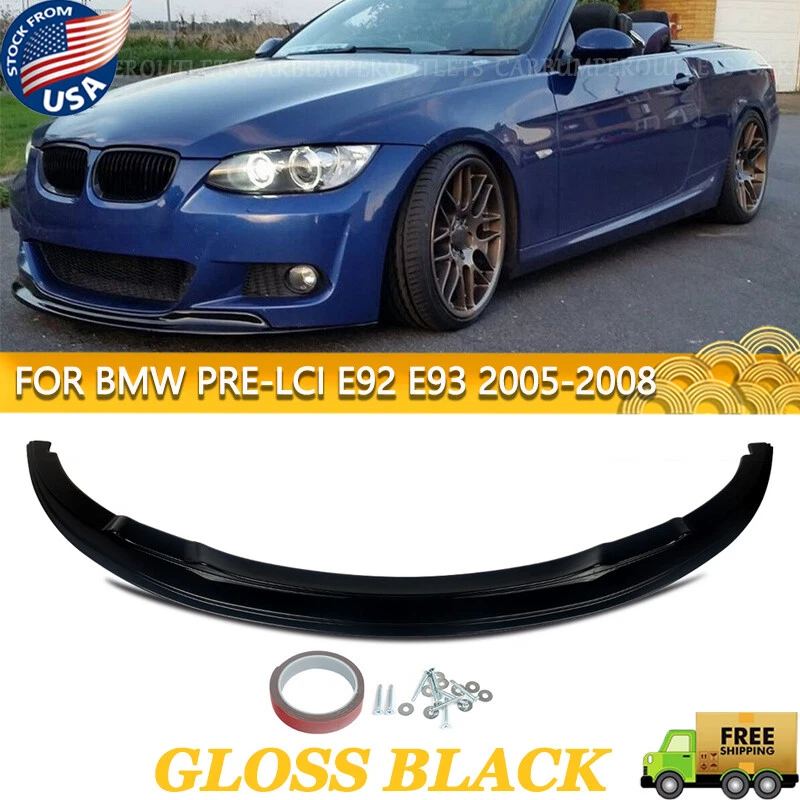 Gloss Black For BMW 2005-08 E92 E93 Pre-LCI 325i 335i Front Bumper Lip Splitter Foto 1 de 4