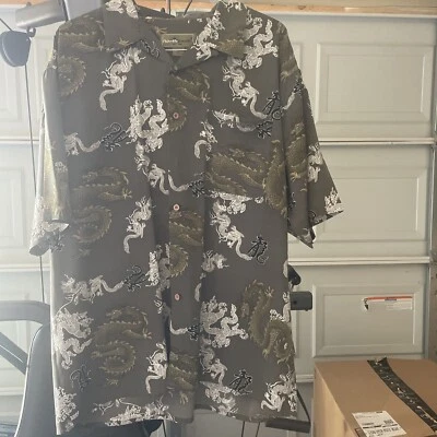 Camisa para hombre North Peak manga corta abotonada dragón 100 % poliéster XL Foto 1 de 4