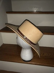 Vintage Strohlederband Akzent Cowboy Cowgirl Stetson Hut Größe SMALL ❤️tb - Bild 1 von 11