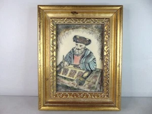 Arte religiosa dipinta a mano Judaica decorativa vintage E5 - Foto 1 di 3
