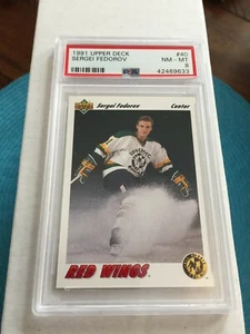 1991 Upper Deck #40 - Sergei Fedorov - PSA 8 NM-MT - Detroit Red Wings - Bild 1 von 1