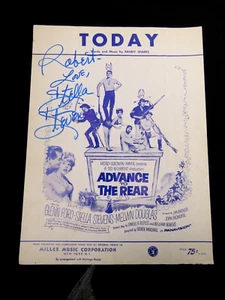 STELLA STEVENS Signed Vintage Sheet Music TODAY, ADVANCE TO THE REAR 1964 - Picture 1 of 1
