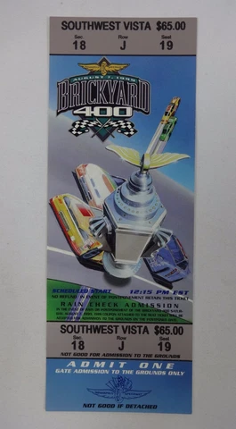 1999 Brickyard 400 Race Unused Ticket Stub Indianapolis Motor Speedway Nascar Cover