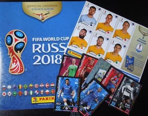 Panini 2018 World Cup Sticker Album + 6 Aust. Stickers & 7 Premier League Cards - Picture 1 of 10