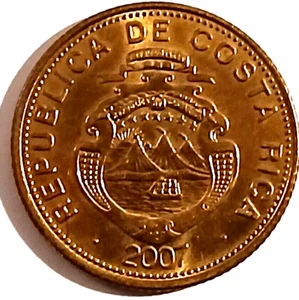 2007 100 Colones Foreign Coin Costa Rica Brass Plated Steel - Picture 1 of 2