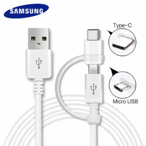 Cable de carga 2 en 1 micro USB y tipo C para Samsung LG Huawei Google Andriod - Imagen 1 de 5
