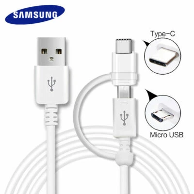 Cable de carga 2 en 1 micro USB y tipo C para Samsung LG Huawei Google Andriod Foto 1 de 3