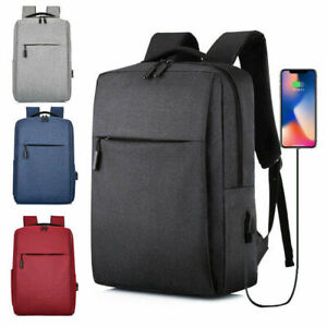 Mens Women Laptop Backpack Waterproof USB Rucksack Travel School Shoulder Bag