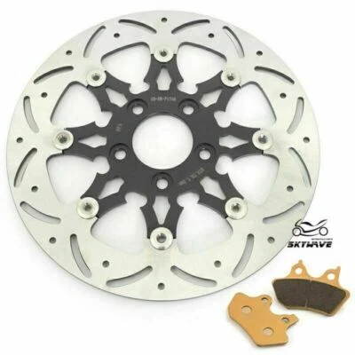 Rotor de freno trasero flotante de 11,5" y pastillas para Harley Sportster Softail Dyna Touring Foto 1 de 4