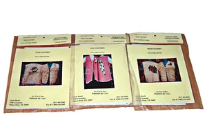 Gayle Benet Iron On VEST Patterns Lot 3 Easy Sew Paint & Wear Arts Crafts Combo - Picture 1 of 3