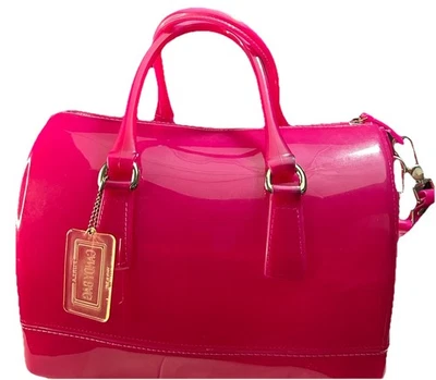 Cartera grande Furla rosa caramelo gelatina con etiqueta colgante Foto 1 de 4