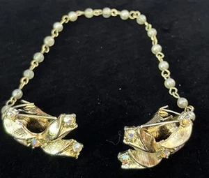 Suéter de Colección Aurora Borealis Estrás Floral Clips de Protección Perlas de Imitación Bin15 - Imagen 1 de 7