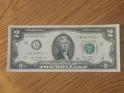 2013 $2 "STAR NOTE" SAN FRANCISCO L04323721* UNC/GEM 1 OF 3 CONS SERIAL NUMBERS - Image 1 of 4