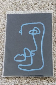 Black & Blue Art Card (ACEO)--Electric Look--Ink Line--Artist Signed - Bild 1 von 4