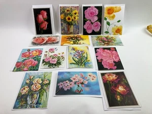 14 The Mouth & Foot Painting Artist Floral Flowers Roses Bouquet Greeting Cards - Picture 1 of 10
