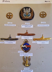 8x Poland Polska Marine Submarine Badge Officers Cap Badge Militaria RARE - Picture 1 of 7