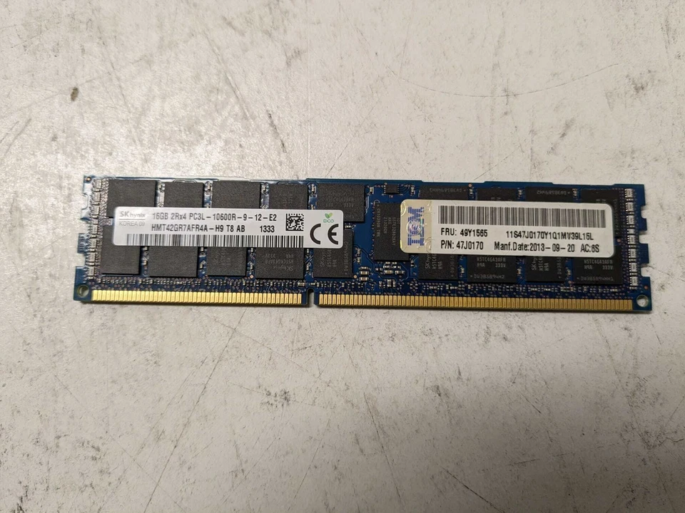 49Y1565 IBM 16GB 2Rx4 PC3L-10600R RAM modules - Image 1 of 1