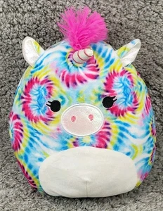 Juguete de peluche Squishmallows Atlas the Tie Dye Unicorn, Kellytoy - Imagen 1 de 5