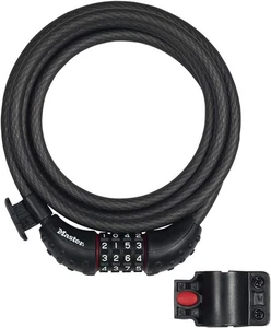 Master Lock Black Braided Steel Combination Cable 1.8m x 10mm - Picture 1 of 9