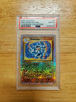 Pokemon PSA 8 NM/MINT 2002 Machamp Legendary Collection Reverse Holo Card - Image 1 of 2