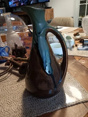 Ancien pichet cruche en grès flammé signé Denbac - Photo 1/4