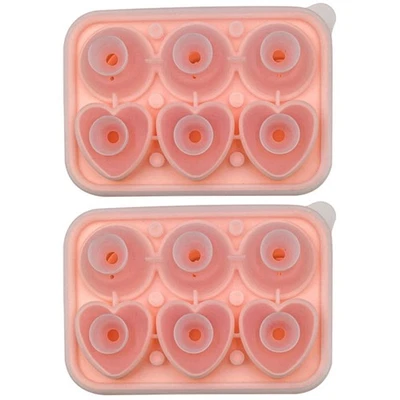  2 Sets of Professional Ice Mold Convenient Ice Cube Tray Flower Heart Shaped - Image 1 of 4