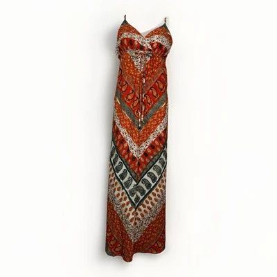 BaileyBlue Y2K Boho Maxi Dress M Paisley Festival Spaghetti Strap Sundress Artsy - Image 1 of 4