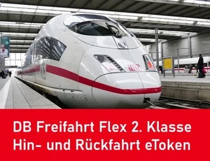 DB Bahn Freifahrt Flex 2. Klasse Hin- und Rückfahrt eToken Gutschein bis 03/2026 - Bild 1 von 1