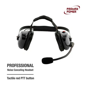 Premium Black Professional Noise Canceling Dual Muff Racing Headset (No Cable) - Picture 1 of 11