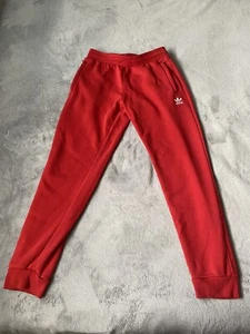 Men's Adidas Originals Trefoil Jogger Red Sweatpants Track Zip Pockets Medium - Picture 1 of 14