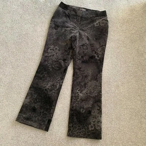 - Classiques Entier High Waist Wide Leg Pants in Dark Grey Floral Print Size 8 - Picture 1 of 6