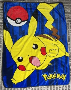 Nintendo Pokemon Pikachu Throw Blanket 59”x 44" Silk Touch Polyester Fleece - Picture 1 of 4