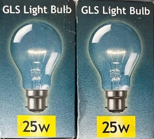 2 x 25W GLS BC/B22 KLARE GLÜHBIRNE - Bild 1 von 1