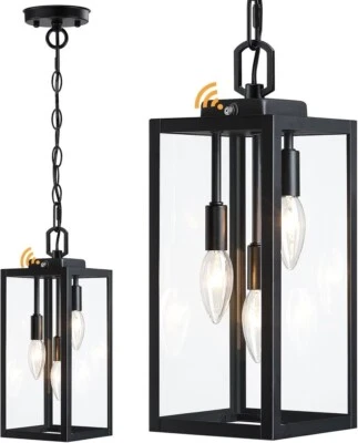 Large Dusk to Dawn Outdoor Pendant Light for Porch 1 Pack, 15.8'' Modern - Image 1 of 4