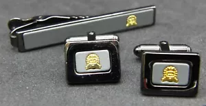 Vintage Christian Dior Set Schwarz & Gold Manschettenknöpfe und Krawattenklammer OVP - Bild 1 von 5