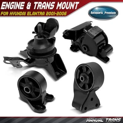 4x Soporte de motor y transmisión de transmisión manual para Hyundai Elantra 2001-2006 Foto 1 de 4