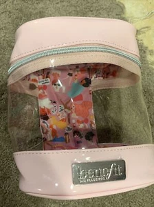PINK BENEFIT SAN FRANCISCO MAKE UP COSMETIC BAG CLEAR SEE THROUGH NEW AUTHENTIC - Picture 1 of 8