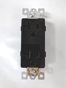 (100 pc) Decorator Duplex Receptacles 20 Amp Outlets Black Commercial Grade - Picture 1 of 4