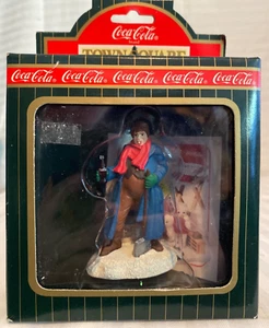 Coca Cola Hombre con Pala Plaza de la Ciudad Accesorio Pueblo de Navidad ~ 1996 - Imagen 1 de 5