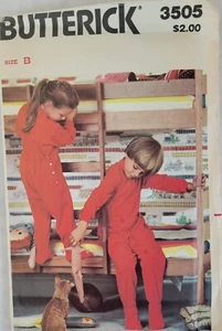 Butterick 3505 Sewing Pattern Childrens One Piece Pajamas Size 5 6 6X Uncut - Picture 1 of 3