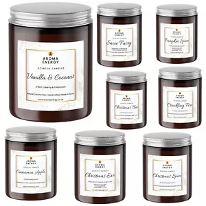 Scented Christmas Candles Wood Wick Essential & Fragrance Oils Vegan Gift Home - Picture 1 of 12